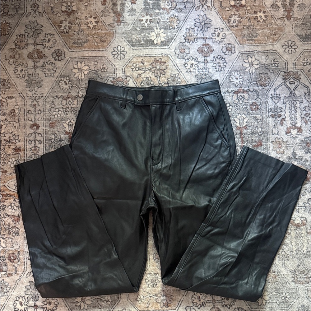 Levi's Black Straight Leg Leather Pants